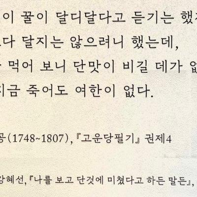 80이 넘어서 꿀을 처음 먹어본 사람의 말
